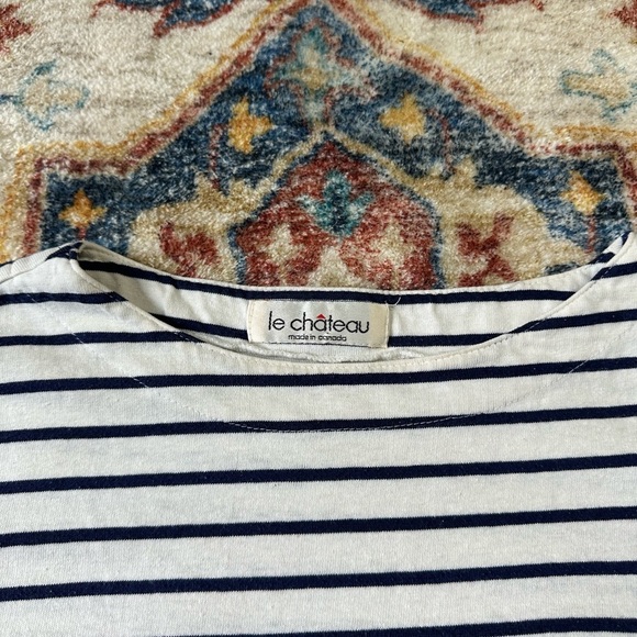 Vintage Le Chateau Striped T-shirt Large - Picture 3 of 7